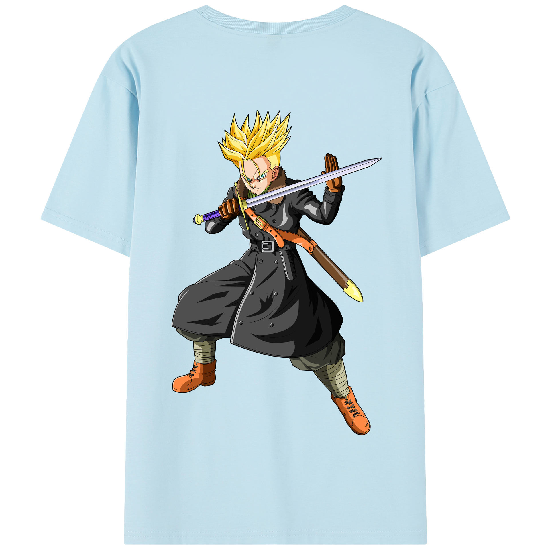 （画像用） ドラゴンボール トランクス（Torankusu）DRAGON BALL Trunks 綿100％半袖Tシャツ（背面プリント）